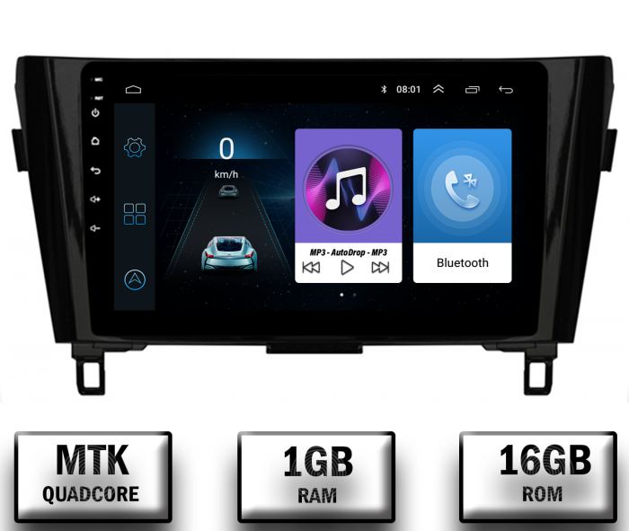 Navigatie Nissan Qashqai   X-trail (2013-2020), Android 10, P-Quadcore   1GB RAM + 16GB ROM, 10.1 Inch - AD-BGP10001+AD-BGRKIT162