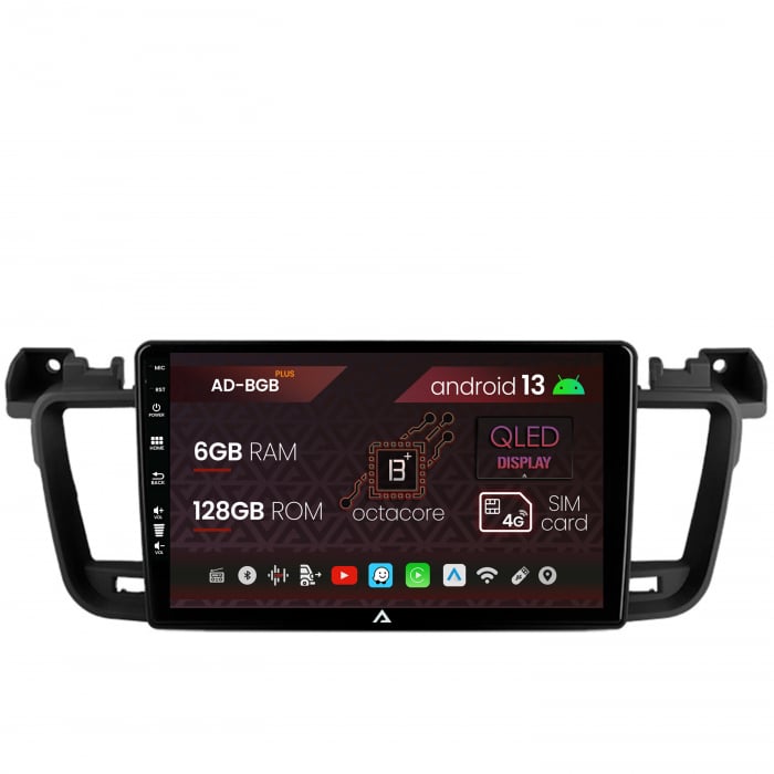 Navigatie Peugeot 508 (2010-2018), Android 13, B-Octacore 6GB RAM + 128GB ROM, 9 Inch - AD-BGB9006+AD-BGRKIT264