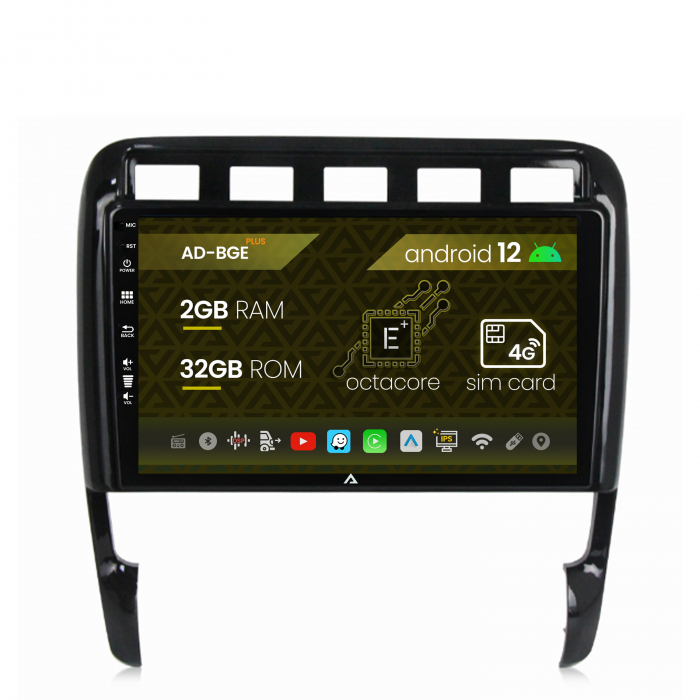 Navigatie Porsche Cayenne (2002-2010), Android 12, E-Octacore 2GB RAM + 32GB ROM, 9 Inch - AD-BGE9002+AD-BGRKIT057