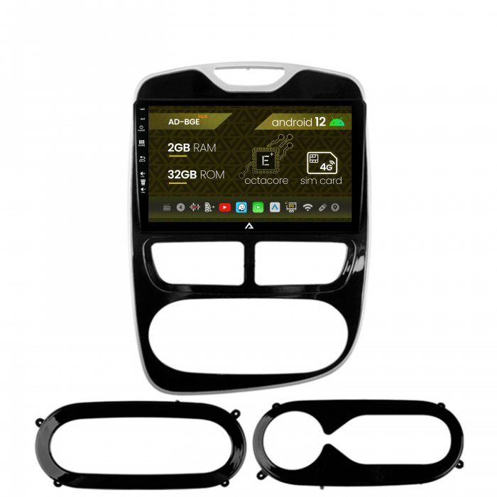 Navigatie Renault Clio IV (2012-2016), Android 12, E-Octacore   2GB RAM + 32GB ROM, 9 Inch - AD-BGE9002+AD-BGRKIT369-1216