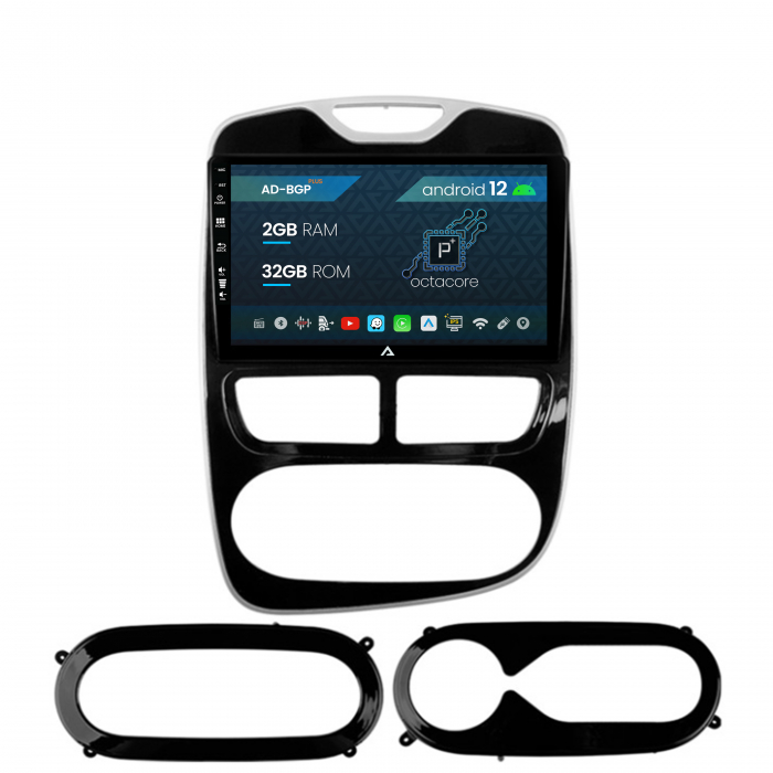 Navigatie Renault Clio IV (2012-2016), Android 12, P-Octacore   2GB RAM + 32GB ROM, 9 Inch - AD-BGP9002+AD-BGRKIT369-1216