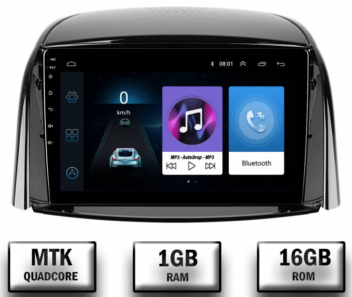 Navigatie Renault Koleos (2009-2016), Android 10, P-Quadcore 1GB RAM + 16GB ROM, 9 Inch - AD-BGP9001+AD-BGRKIT365