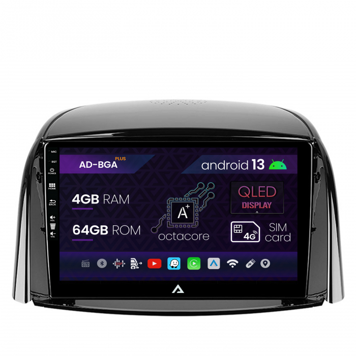 Navigatie Renault Koleos (2009-2016), Android 13, A-Octacore 4GB RAM + 64GB ROM, 9 Inch - AD-BGA9004+AD-BGRKIT365