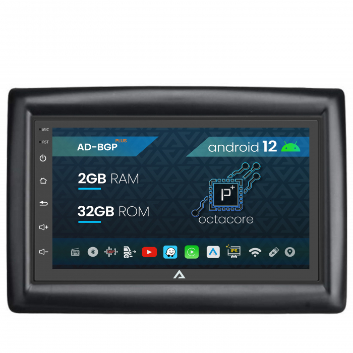 Navigatie Renault Megane 2 (2002-2009), Android 12, P-Octacore   2GB RAM + 32GB ROM, 7 Inch - AD-BGP1002+AD-BGRRE0032DIN