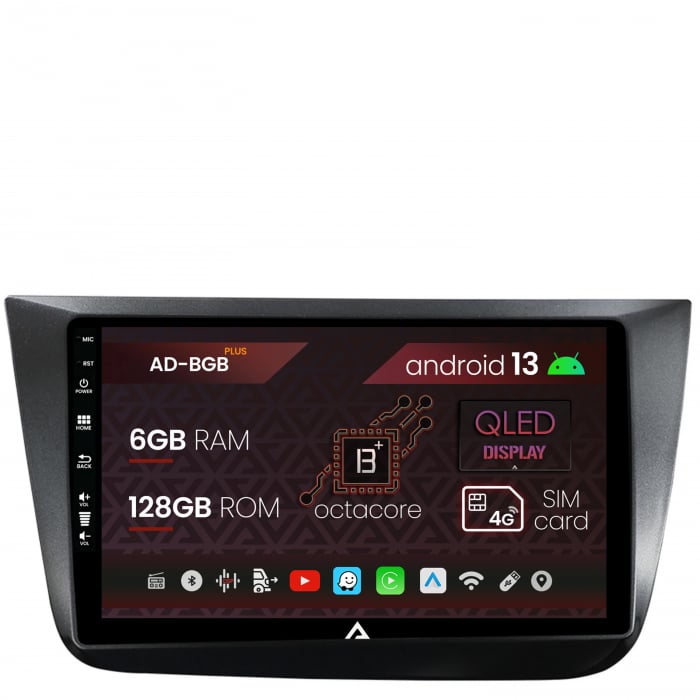 Navigatie Seat Altea Toledo (2005-2012), Android 13, B-Octacore 6GB RAM + 128GB ROM, 9 Inch - AD-BGB9006+AD-BGRKIT055