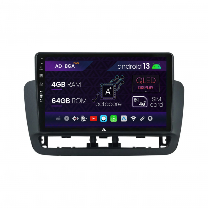 Navigatie Seat Ibiza IV (2014-2017), Android 13, A-Octacore   4GB RAM + 64GB ROM, 9 Inch - AD-BGA9004+AD-BGRKIT062