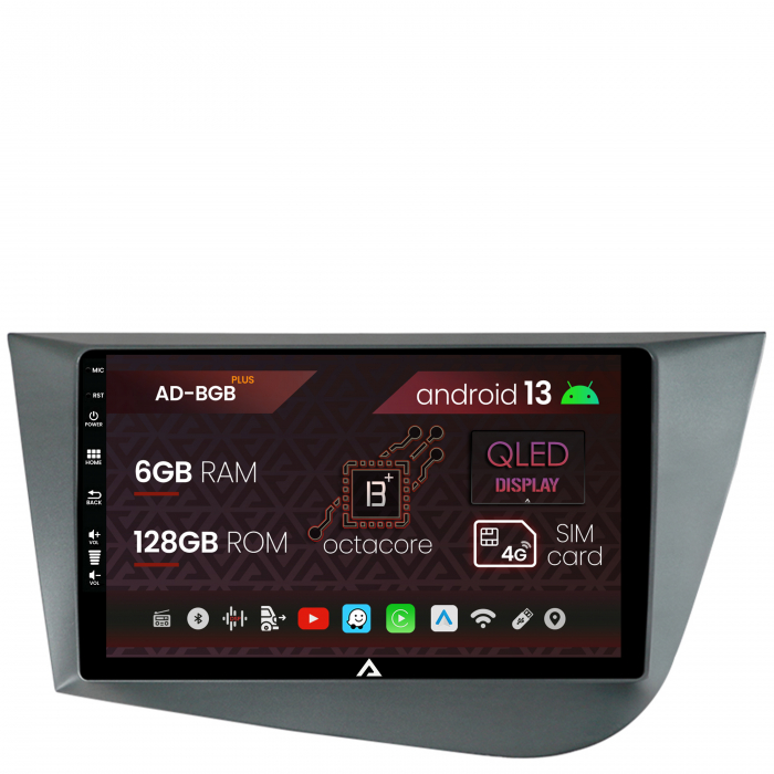 Navigatie Seat Leon (2005-2012), Android 13, B-Octacore 6GB RAM + 128GB ROM, 9 Inch - AD-BGB9006+AD-BGRKIT052