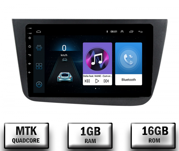 Navigatie Seat Altea Toledo (2005-2012), Android 10, P-Quadcore   1GB RAM + 16GB ROM, 9 Inch - AD-BGP9001+AD-BGRKIT055