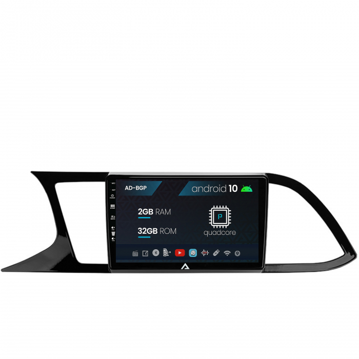 Navigatie Seat Leon 3 (2014-2020), Android 12, P-Octacore 2GB RAM + 32GB ROM, 9 Inch - AD-BGP9002+AD-BGRKIT047