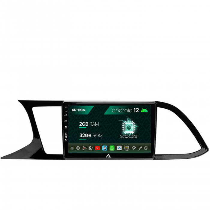 Navigatie Seat Leon 3 (2014-2020), Android 13, A-Octacore 2GB RAM + 32GB ROM, 9 Inch - AD-BGA9002+AD-BGRKIT047