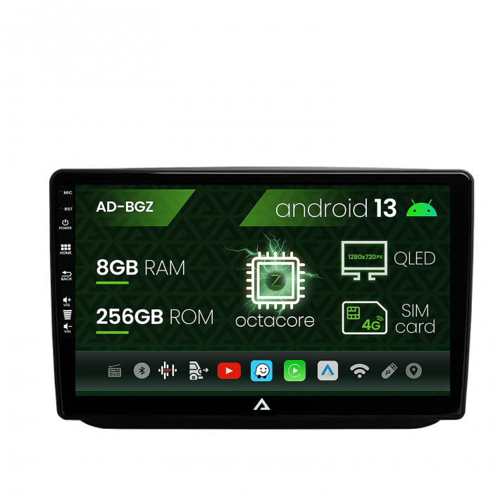 Navigatie Skoda Fabia (2007-2014), Android 13, Z-Octacore 8GB RAM + 256GB ROM, 10.1 Inch - AD-BGZ10008+AD-BGRKIT046