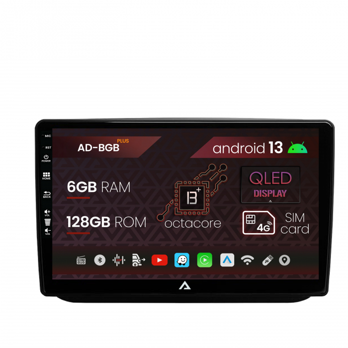 Navigatie Skoda Fabia (2007-2014), Android 13, B-Octacore 6GB RAM + 128GB ROM, 10.1 INCH - AD-BGB10006+AD-BGRKIT046