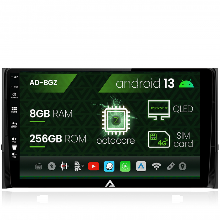 Navigatie Skoda Kodiaq, Android 13, Z-Octacore   8GB RAM + 256GB ROM, 10.1 Inch - AD-BGZ10008+AD-BGRKIT028