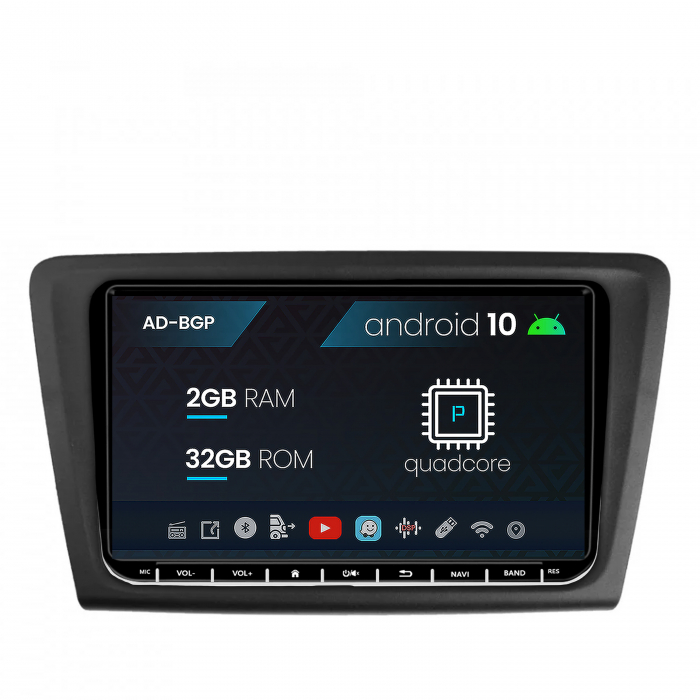 Navigatie Skoda Rapid 2013+, Android 12, P-Octacore 2GB RAM + 32GB ROM, 9 inch - AD-BGPW9MTK2GB + AD-BGRSK0122DIN