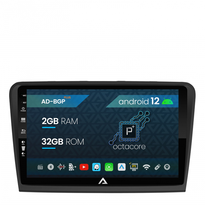 Navigatie Skoda Superb 2 (2008-2015), Android 12, P-Octacore 2GB RAM + 32GB ROM, 10.1 Inch - AD-BGP10002+AD-BGRKIT043