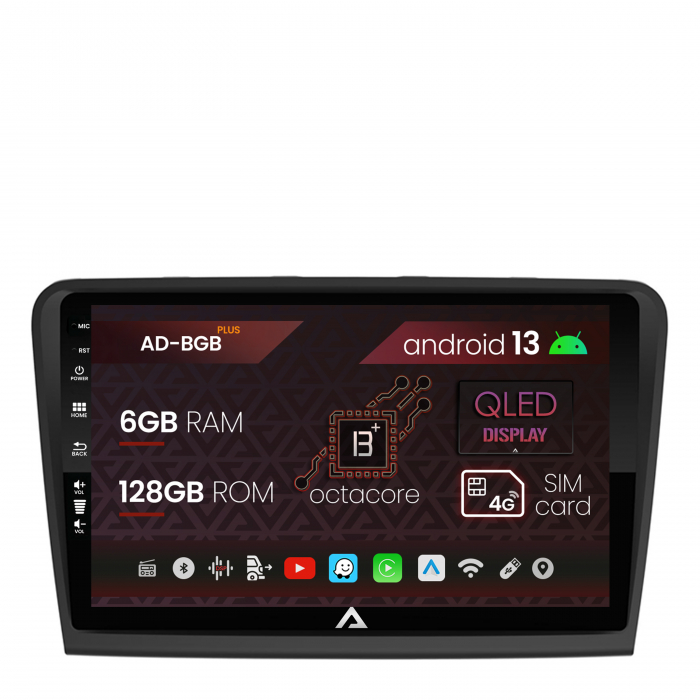 Navigatie Skoda Superb 2 (2008-2015), Android 13, B-Octacore   6GB RAM + 128GB ROM, 10.1 Inch - AD-BGB10006+AD-BGRKIT043