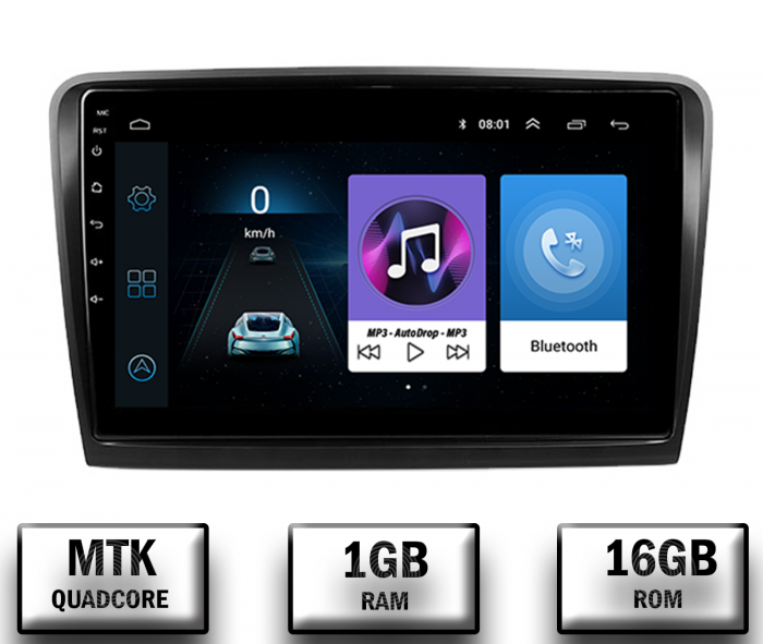 Navigatie Skoda Superb 2 (2008-2015), Android 10, Android 10, P-Quadcore 1GB RAM + 16GB ROM, 10.1 Inch - AD-BGP10001+AD-BGRKIT043