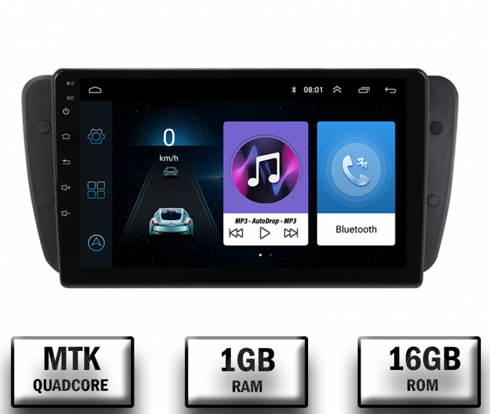 Navigatie Seat Ibiza (2009-2013), Android 10, P-Quadcore 1GB RAM + 16GB ROM, 9 INCH - AD-BGP9001+AD-BGRKIT049