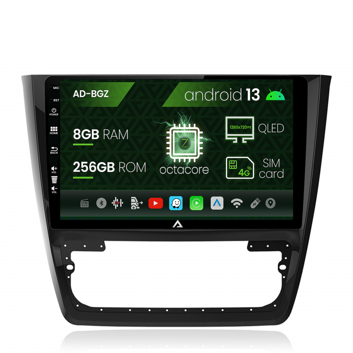 Navigatie Skoda Yeti, Android 13, Z-Octacore 8GB RAM + 256GB ROM, 10.1 Inch - AD-BGZ10008+AD-BGRKIT040