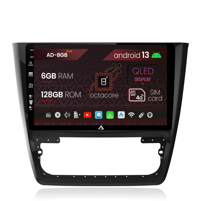 Navigatie Skoda Yeti, Android 13, B-Octacore 6GB RAM + 128GB ROM, 10.1 Inch - AD-BGB10006+AD-BGRKIT040