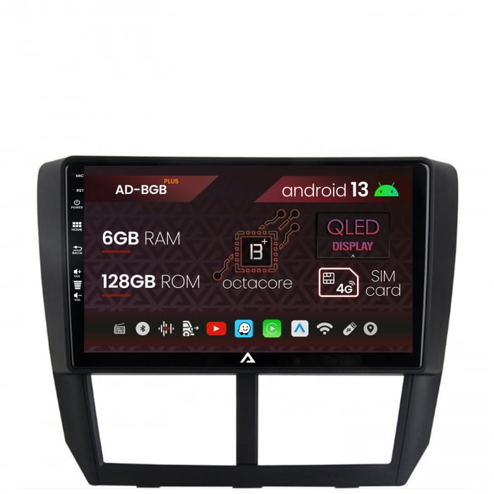 Navigatie Subaru Forester (2007-2013), Android 13, B-Octacore   6GB RAM + 128GB ROM, 9 Inch - AD-BGB9006+AD-BGRKIT333