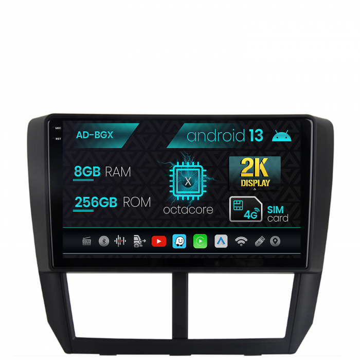 Navigatie Subaru Forester (2007-2013), Android 13, X-Octacore 8GB RAM + 256GB ROM, 9.5 Inch - AD-BGX9008+AD-BGRKIT333