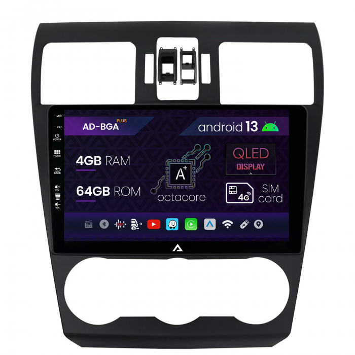 Navigatie Subaru Forester (2012-2018), Android 13, A-Octacore 4GB RAM + 64GB ROM, 9 Inch - AD-BGA9004+AD-BGRKIT334