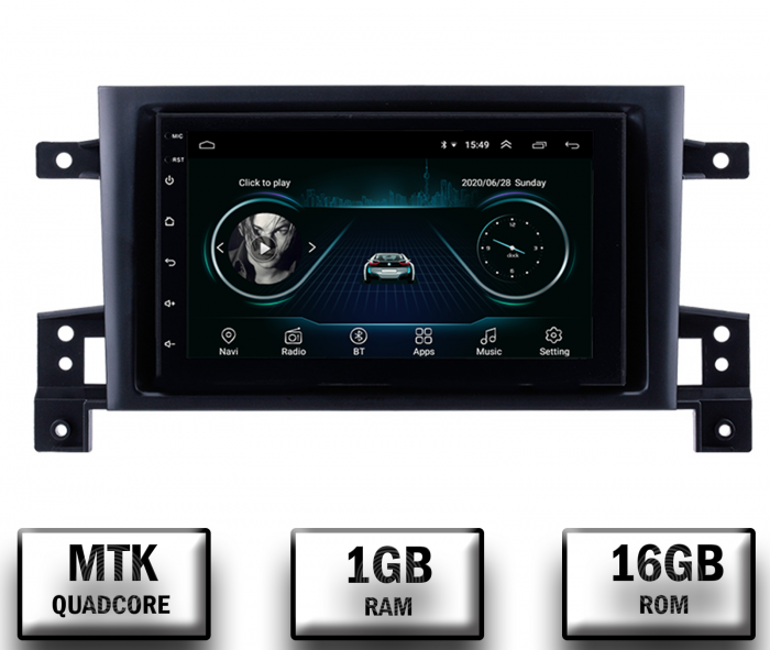 Navigatie Suzuki Grand Vitara (2004-2014), Android 10, P-Quadcore   1GB RAM + 16 ROM, 7 Inch - AD-BGP1001+AD-BGRSU0122DIN