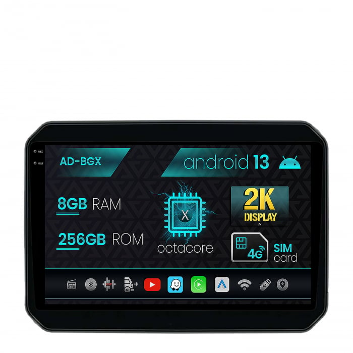 Navigatie Suzuki Ignis (2016+), Android 13, X-Octacore   8GB RAM + 256GB ROM, 9.5 Inch - AD-BGX9008+AD-BGRKIT308