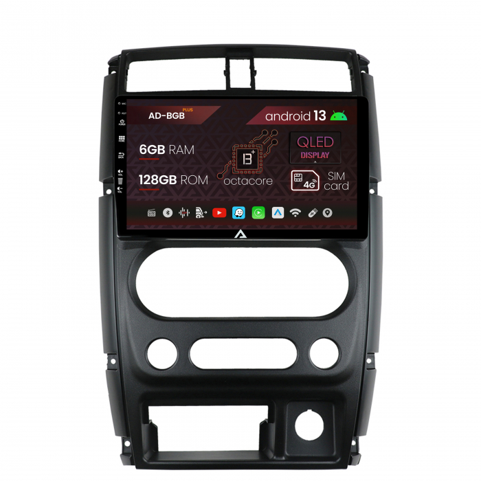 Navigatie Suzuki Jimny (2005+), Android 13, B-Octacore 6GB RAM + 128GB ROM, 9 Inch - AD-BGB9006+AD-BGRKIT315