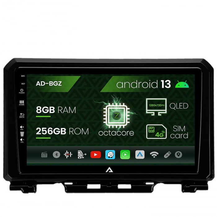 Navigatie Suzuki Jimny (2018-2022), Android 13, Z-Octacore 8GB RAM + 256GB ROM, 9 Inch - AD-BGZ9008+AD-BGRKIT312