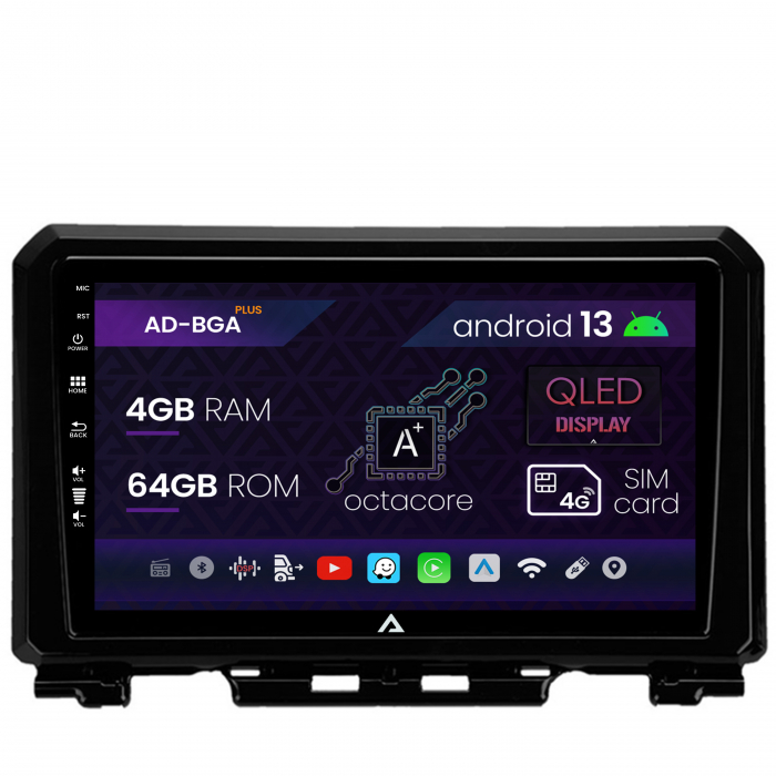 Navigatie Suzuki Jimny (2018-2022), Android 13, A-Octacore 4GB RAM + 64GB ROM, 9 Inch - AD-BGA9004+AD-BGRKIT312