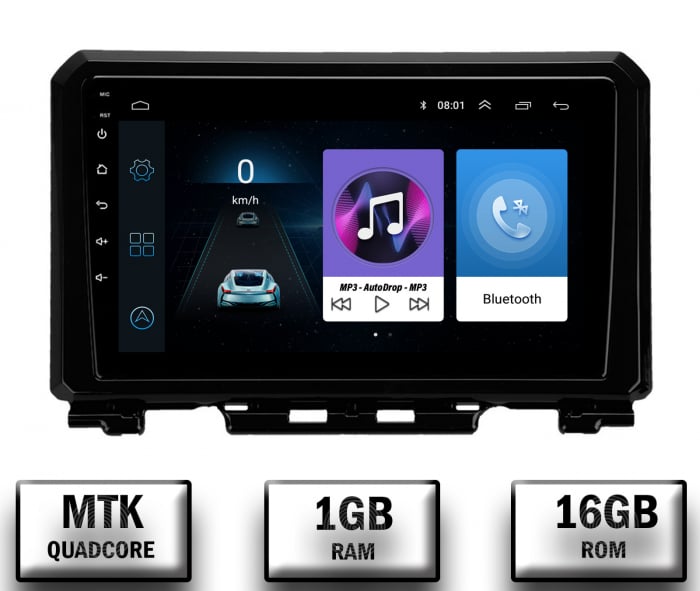 Navigatie Suzuki Jimny (2018+), Android 10, P-Quadcore 1GB RAM + 16GB ROM, 9 Inch - AD-BGP9001+AD-BGRKIT312