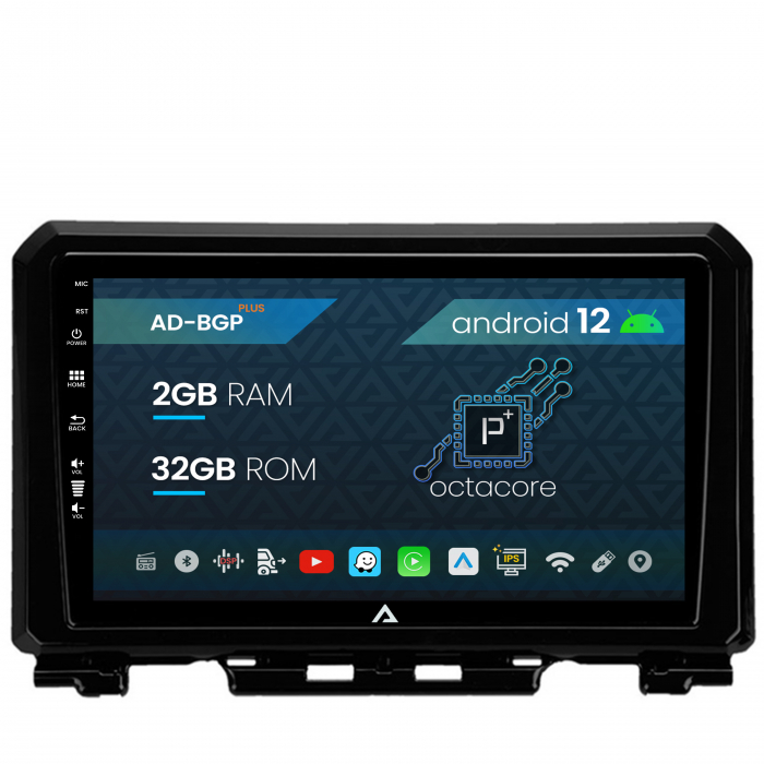 Navigatie Suzuki Jimny (2018+), Android 12, P-Octacore 2GB RAM + 32GB ROM, 9 Inch - AD-BGP9002+AD-BGRKIT312