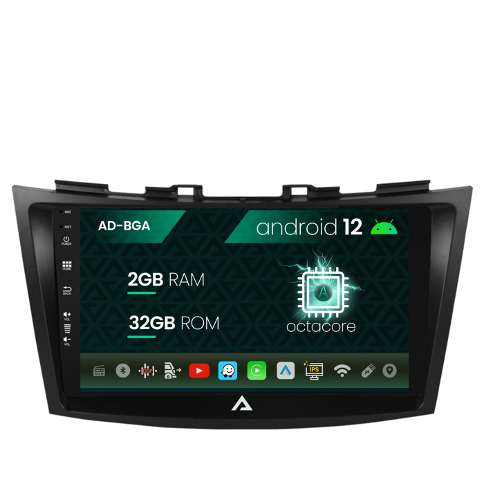 Navigatie Suzuki Swift (2011-2017), Android 13, A-Octacore 2GB RAM + 32GB ROM, 9 Inch - AD-BGA9002+AD-BGRKIT304