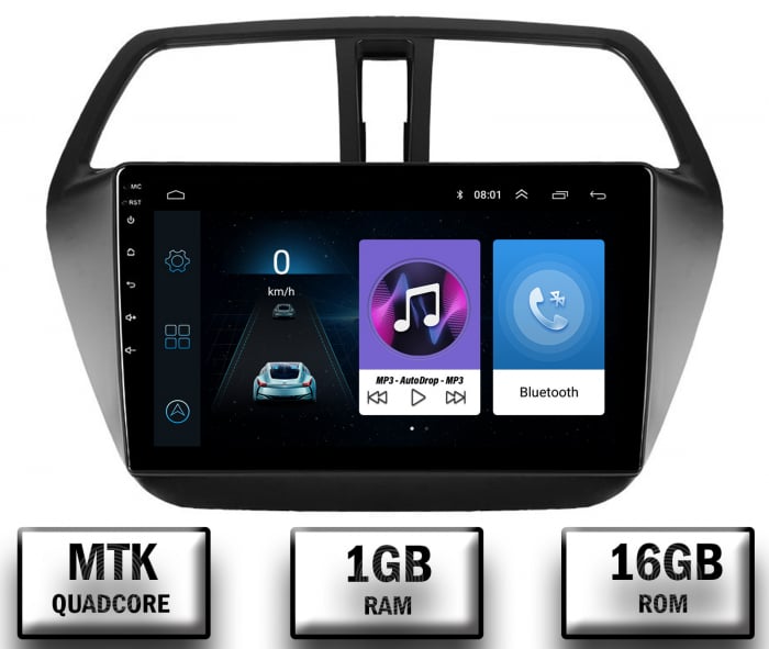 Navigatie Suzuki SX4 (2012+), Android 10, P-Quadcore 1GB RAM + 16GB ROM, 9 Inch - AD-BGP9001+AD-BGRKIT305