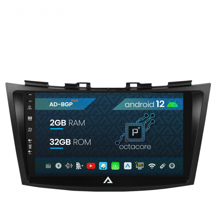 Navigatie Suzuki Swift (2011+), Android 12, P-Octacore 2GB RAM + 32GB ROM, 9 Inch - AD-BGP9002+AD-BGRKIT304