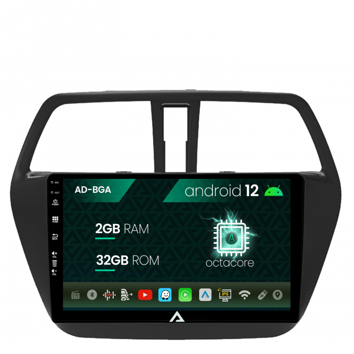 Navigatie Suzuki SX4 S-Cross (2012-2016), Android 13, A-Octacore 2GB RAM + 32GB ROM, 9 Inch - AD-BGA9002+AD-BGRKIT305