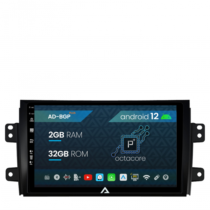 Navigatie Suzuki SX4   Fiat Sedici, Android 12, P-Octacore   2GB RAM + 32GB ROM, 9 Inch - AD-BGP9002+AD-BGRKIT307