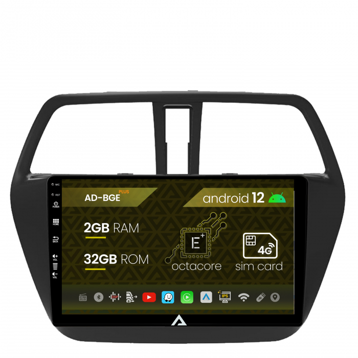 Navigatie Suzuki SX4 S-Cross (2012-2016), Android 12, E-Octacore 2GB RAM + 32GB ROM, 9 Inch - AD-BGE9002+AD-BGRKIT305