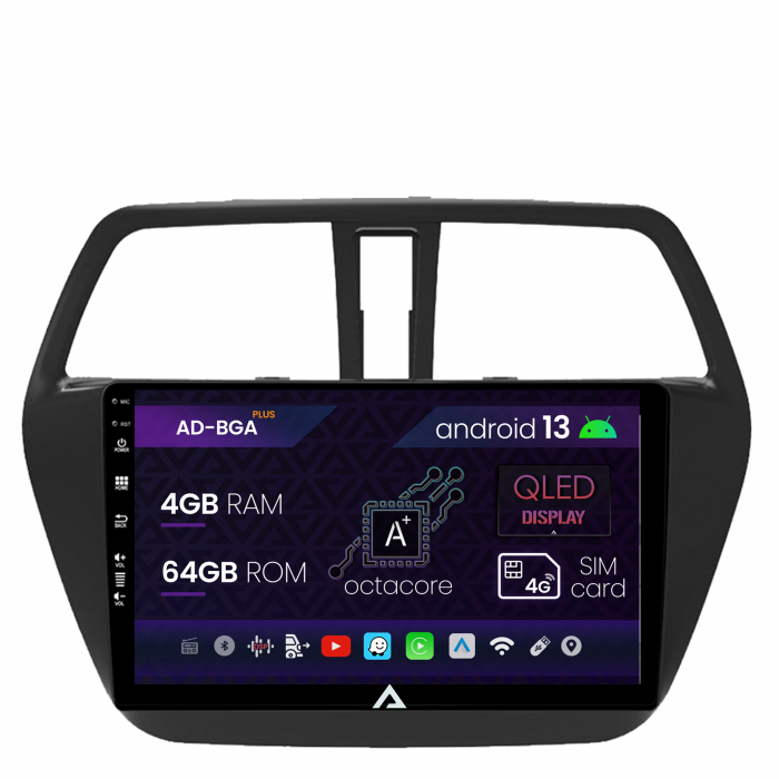 Navigatie Suzuki SX4 S-Cross (2012-2016), Android 13, A-Octacore 4GB RAM + 64GB ROM, 9 Inch - AD-BGA9004+AD-BGRKIT305