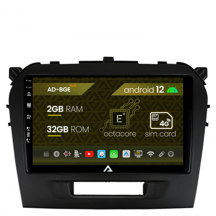 Navigatie Suzuki Vitara (2015+), Android 12, E-Octacore   2GB RAM + 32GB ROM, 9 Inch - AD-BGE9002+AD-BGRKIT299