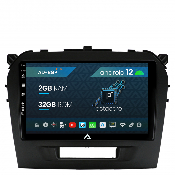 Navigatie Suzuki Vitara (2015+), Android 12, P-Octacore   2GB RAM + 32GB ROM, 9 Inch - AD-BGP9002+AD-BGRKIT299