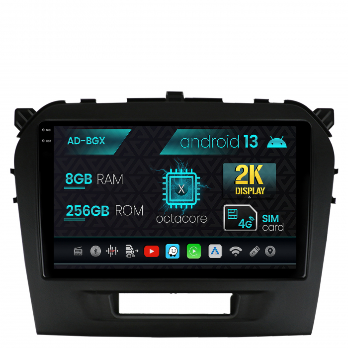 Navigatie Suzuki Vitara (2015+), Android 13, X-Octacore   8GB RAM + 256GB ROM, 9.5 Inch - AD-BGX9008+AD-BGRKIT299