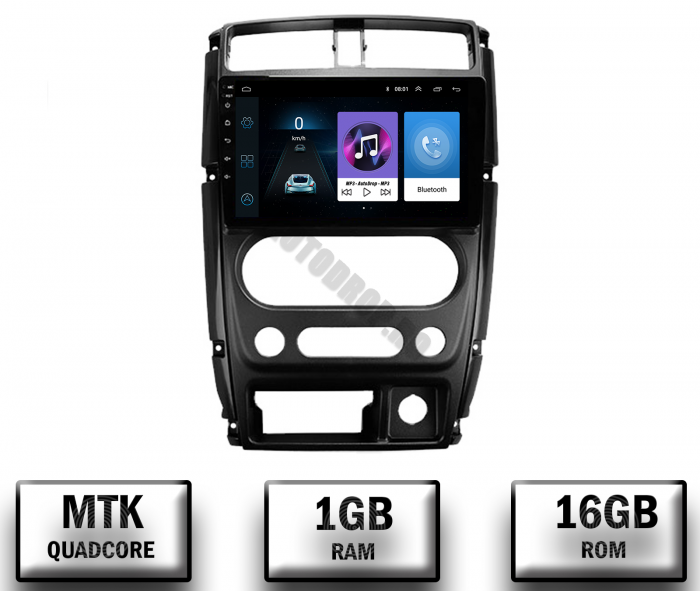 Navigatie Suzuki Jimny (2005+), Android 10, P-Quadcore   1GB RAM + 16GB ROM, 9 Inch - AD-BGP9001+AD-BGRKIT315