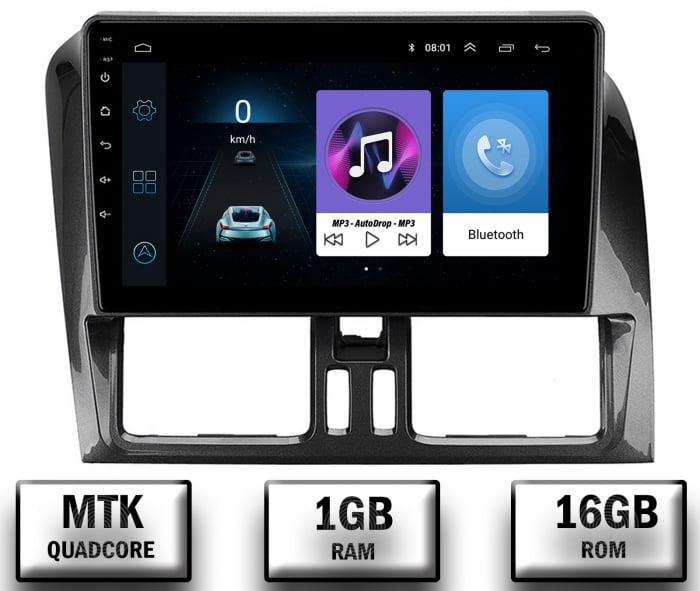 Navigatie Volvo XC60 (2008-2017), Android 10, P-Quadcore   1GB RAM + 16GB ROM, 9 Inch - AD-BGP9001+AD-BGRKIT400