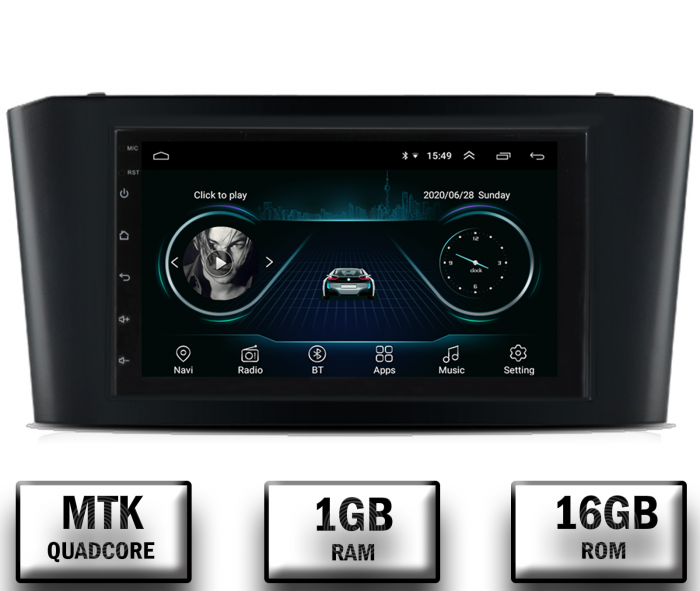 Navigatie Toyota Avensis (2004-2008), Android 10, P-Quadcore   1GB RAM + 16GB ROM, 7 INCH - AD-BGP1001+AD-BGRTO0062DIN