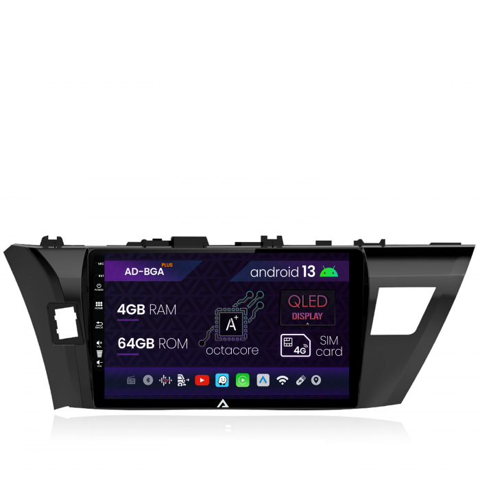 Navigatie Toyota Corolla (2012-2016), Android 13, A-Octacore 4GB RAM + 64GB ROM, 10.1 Inch - AD-BGA10004+AD-BGRKIT058