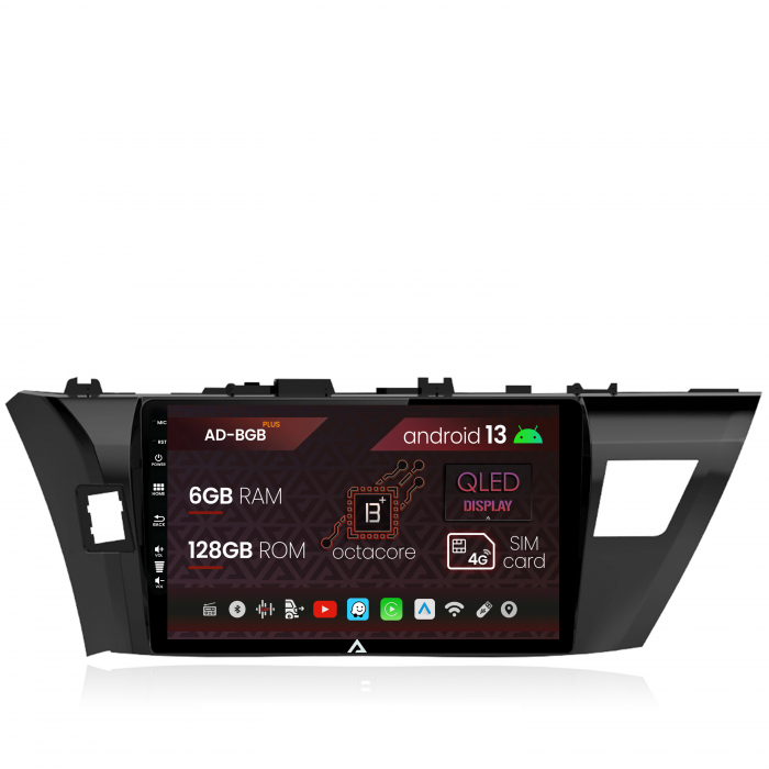 Navigatie Toyota Corolla (2012-2016), Android 13, B-Octacore 6GB RAM + 128GB ROM, 10.1 Inch - AD-BGB10006+AD-BGRKIT058