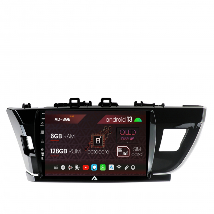 Navigatie Toyota Corolla (2012-2016), Android 13, B-Octacore 6GB RAM + 128GB ROM, 10.1 Inch - AD-BGB10006+AD-BGRKIT076